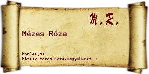 Mézes Róza névjegykártya